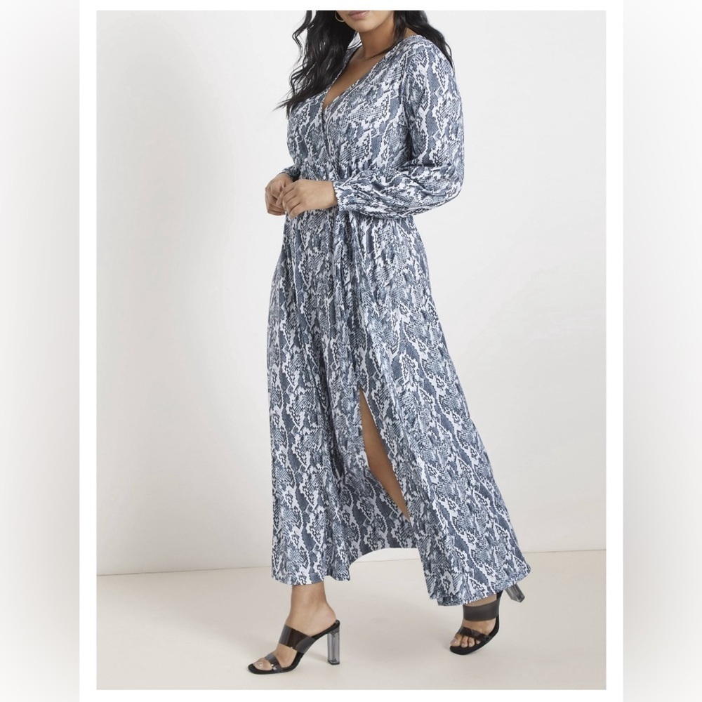 Eloquii Snake Print Maxi Dress 16